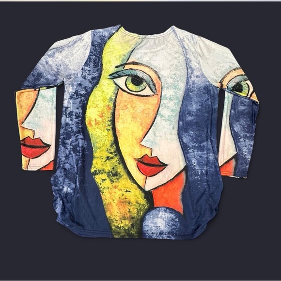 Abstract Art Long Sleeve Women's Top - Picture 6 of 7